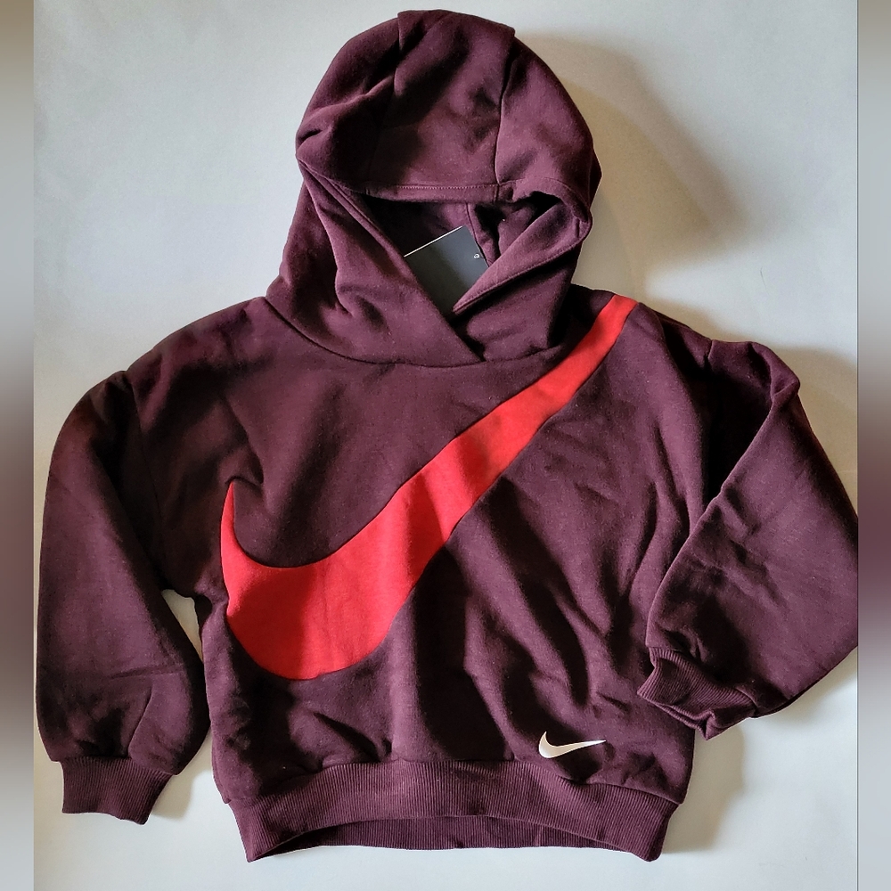 Nike boys fleece Hoodie swoosh logo Size 2T red